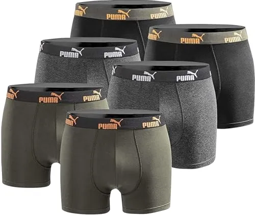 PUMA Boxershort 6er Pack Herren Basic Black Limited Edition in orange von PUMA