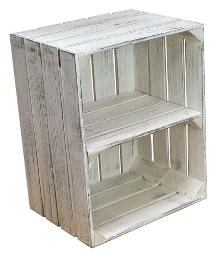 Obstkistenregal Johanna neu - Shabby weiß - Quer