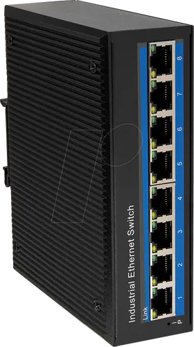 LOGILINK NS203P - 8-Port Gigabit Ethernet PoE Switch - Netzwerk-Switches für raue Umgebungen, erweiterter Temperaturbereich von -40 °C bis 80 °C, ideal für industrielle Anwendungen und Plug-and-Play Nutzung.
