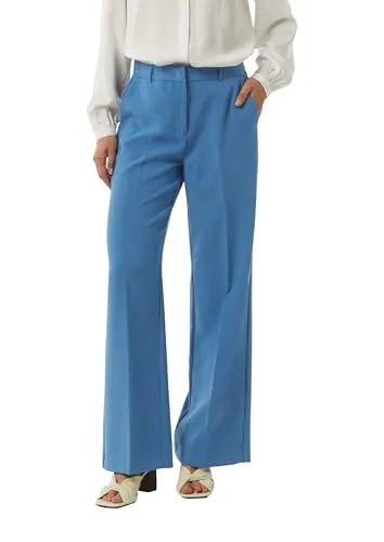 Comma Marlenehose mit Bügelfalten in blau von comma,