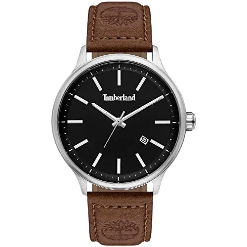 Timberland Herren Analog Quarz Uhr mit Leder Armband TBL15638JS.02 Black