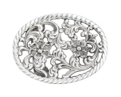 BELTINGER Gürtelschnalle Flower 4,0 cm in silber von BELTINGER