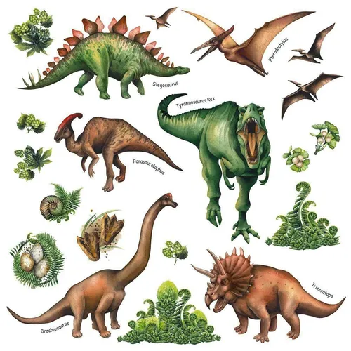 Wandsticker Dinosaurier Kinderzimmer Wandaufkleber Dino T.Rex Wandtattoo Jungen
