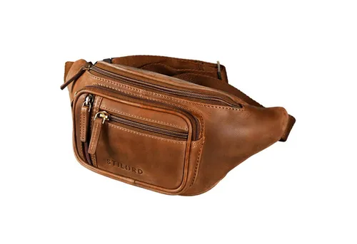 STILORD 'Greg' Vintage Bauchtasche aus Leder - Stylische Gürteltasche für Herren und Damen - Mode-Hüfttaschen aus echtem Leder mit fünf Reißverschlussfächern für Sicherheit und Stil - ideal für Reisen, Festivals und Outdoor-Aktivitäten.
