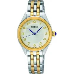 Seiko Damen-Uhr SUR380P1 - Elegante Quarz-Armbanduhr aus Edelstahl - Armbanduhren für Damen mit kratzfestem Hardlexglas, wasserdicht bis 50m und edlem, bicolor Gehäuse für stilvolle Akzente.