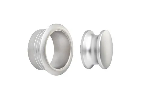 SO-TECH® Möbelbeschlag Aufschraubschloss Möbelschloss Türschloss Caravan-Schloss, Knopfset Midi 19 mm Edelstahloptik