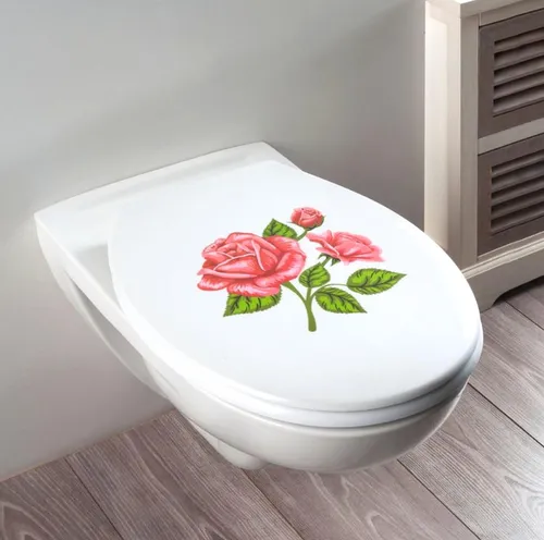   WC-Sitz Rosen-Romantik 100% Edelstahl rostfrei Edelstahl-Befestigung,
