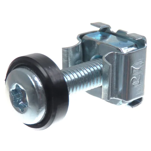 Produktbild SECCARO Käfigmuttern M5 Set Rack-Montage Stahl verzinkt 20 mm Schraube 20 Stück