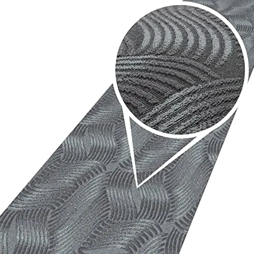 ANRO Teppich Teppichläufer Flur Schlafzimmer Küche Wohnzimmer Küchenläufer Küchenteppich rutschfest Meterware Anton Julianna Grau 50 x 100cm Neuheit