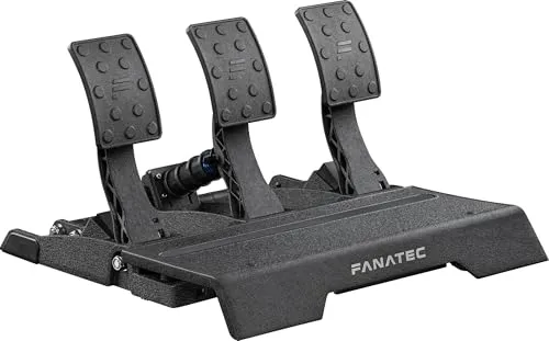 Fanatec Sim Racing CSL Elite Pedals V2 – 3-Pedal-Set für Sim Racing (Kupplung, Bremse, Gas), Load-Cell-Bremssystem mit Dual-Stage, Hall-Effekt-Sensoren – PC, PS5, PS4