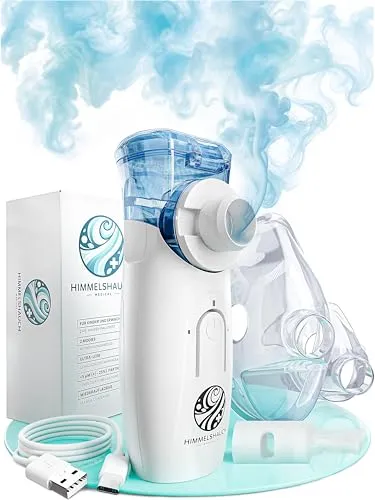 HIMMELSHAUCH MEDICAL Ultraschall Inhalationsgerät Kinder & Inhaliergeräte für Erwachsene | Inhalator Baby | Vernebler Gerät | Elektrische Inhalatoren | Kochsalzlösung Inhalieren | Mesh Nebulizer
