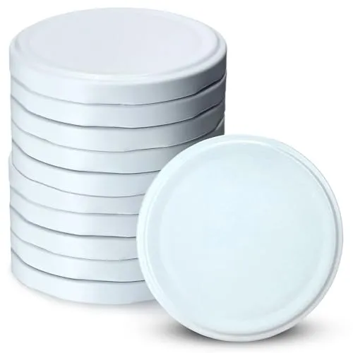 KADAX Schraubdeckel fi100 mm, Ersatzdeckel mit 6 Einrastzähnen, Twist-Off-Deckel aus Metall, Deckel für Einmachgläser, Gläserdeckel passend für 2530ml, 4130 ml, 5000 ml Gläser (10 Stück, Weiß)