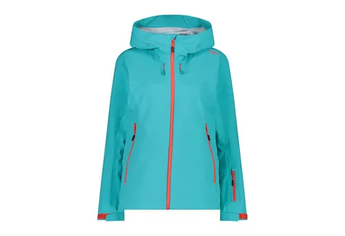 CMP Damen Skijacke mit Kapuze 31Z2196 in Blau (Größe 36 EU) - Wasserabweisende Skijacke aus 100% Polyester, ideal für alpine Aktivitäten. Pflegeleicht und komfortabel für optimale Bewegungsfreiheit.