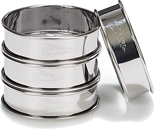 Patisse 4er Set Edelstahl Tortenringe mit Rand 8 x 2,5 cm