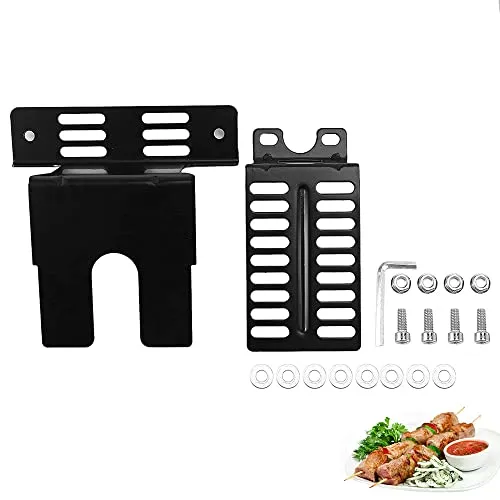 Smallterm 2 Stücke Grill Edelstahl Halterung Set Rotisserie Motor Halterungs Set Aus Edelstahl Universal Grill Motor StüTz Platten Camping Grill Werkzeuge für Den AußEnbereich