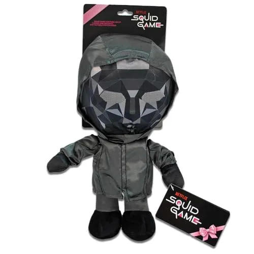 Play by Play Frontman Squid Game Kuscheltier – 28 cm, schwarz, detailreiche Gestaltung, Original Lizenzartikel