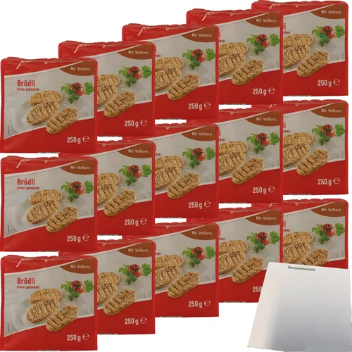 Jeden Tag Brödli Vollkorn kross gebacken VPE 15x250g Packung usy Block