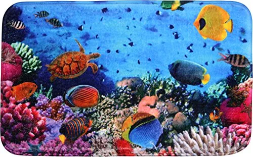 Badteppich Ocean 70 x 110 cm - Hochwertige und rutschhemmende Badematte - Badematten & Badteppiche – Super weich, schnelltrocknend und pflegeleicht, ideal für jedes Badezimmer und auch für Fußbodenheizung geeignet.