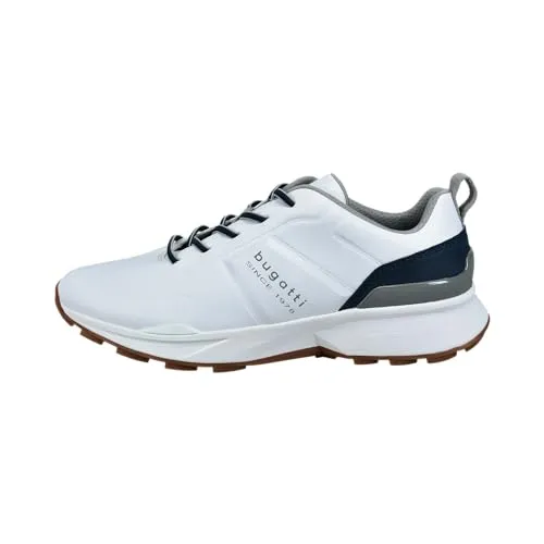 bugatti Herren Low-Top Sneaker - Bequeme Halbschuhe mit Wechselfußbett - Herren-Sneaker in Weiß, ideal für den Alltag mit praktischem Wechselfußbett für individuellen Komfort.