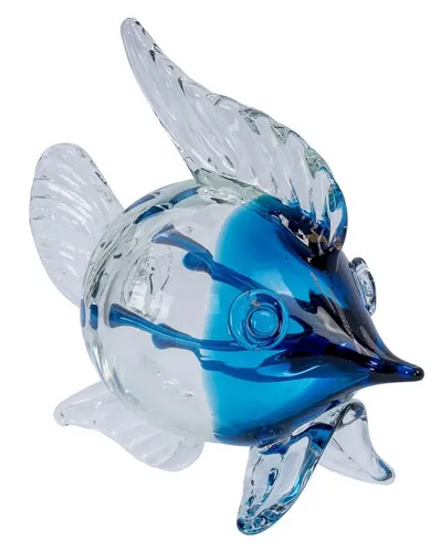 Levandeo® Skulptur, Deko Fisch H19cm – Handgefertigte Glas Tischdeko - Skulpturen aus hochwertigem, handgefertigtem Glas in maritimen Blautönen. Ideal als Geschenk für maritime Liebhaber und inspirierende Deko für jeden Raum.