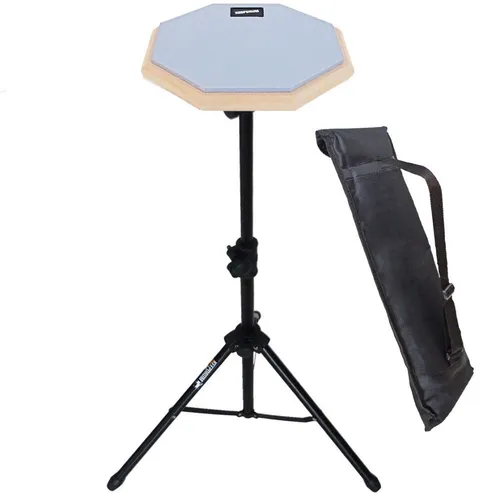 keepdrum Schlagzeug keepdrum DP-GY8 Practice Pad Grau mit Pad-Ständer,mit Stativ