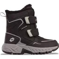 Lotto Alstyne Tex K Winterschuhe für Jungen, Schwarz, Größe 30 - Wasserdichte Kinderboots für den Winter mit flauschigem Futter und sicherem Grip auf Schnee. Ideal für kalte Tage dank Klettverschlüssen für einfaches An- und Ausziehen.