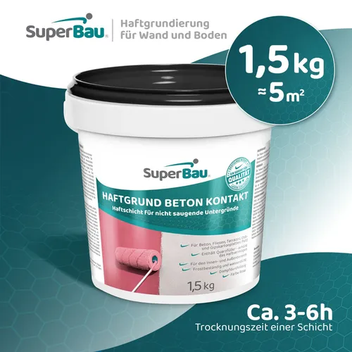 Superbau BETONKONTAKT 1,5kg HAFTBRÜCKE Haftgrund BETON Quarzgrund ROSA Quarzsand