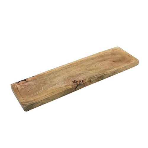 Mango Holztablett Natur - 46 x 13 cm - Advents Kerzen Tablett - Weihnachts Deko Obst Schale Teller