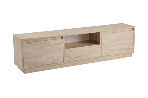 TV Möbel Lowboard Stand Travertin – 160 cm - Elegantes TV-Lowboard in Travertin-Optik, ideal für moderne Wohnzimmer. Mit 160 cm Breite und robustem Material bietet es optimalen Platz für Ihre Unterhaltungselektronik.