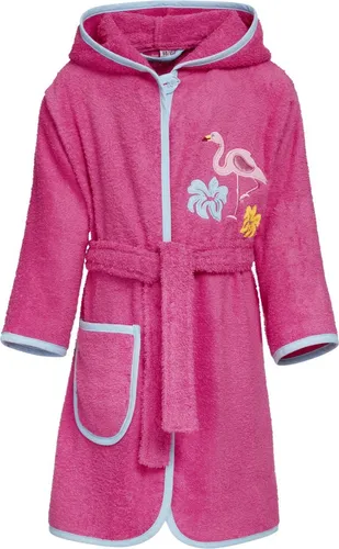 Playshoes Unisex Kinder Frottee-Bademantel Flamingo in pink von PLAYSHOES