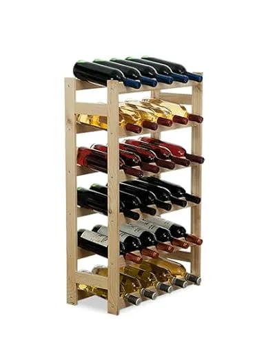 PROREGAL Weinregal PINOTWINE 30 Flaschen - Weinregal aus massivem Kiefernholz, bietet Platz für 30 Flaschen und überzeugt durch robustes Design sowie elegante Präsentation deiner Weinsammlung.