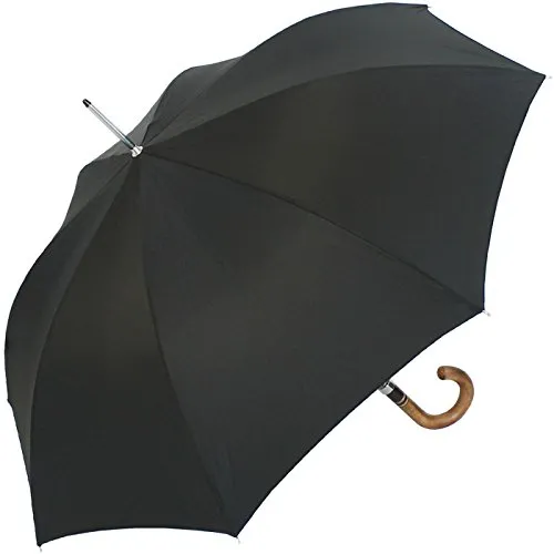 Doppler Manufaktur Herren Stockschirm Diplomat Oxford Holzgriff schwarz - Eleganter Stockschirm für Herren mit Automatik und Holzgriff, handgefertigt in Österreich. Stabil und leicht, ideal für stilbewusste Männer.