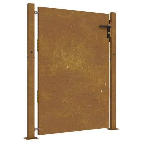 vidaXL Gartentor 105x155 cm – Wetterfest und Abschließbar - Gartenzäune: Robustes Cortenstahl-Tor mit eleganter Optik, bietet Sicherheit und benötigt keine Wartung dank witterungsbeständiger Oberfläche.