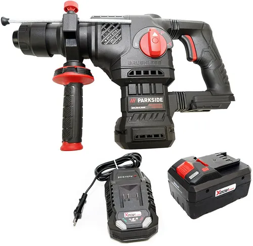 PARKSIDE PERFORMANCE® Akku-Bohrhammer 20V Kombihammer PKHAP 2058 A1 - Bohrmaschinen: Leistungsstarker Akku-Bohrhammer mit bürstenlosem Motor für hohe Lebensdauer und effiziente Bearbeitung von Beton, Stein, Metall oder Holz. Inklusive praktischem Transportkoffer.