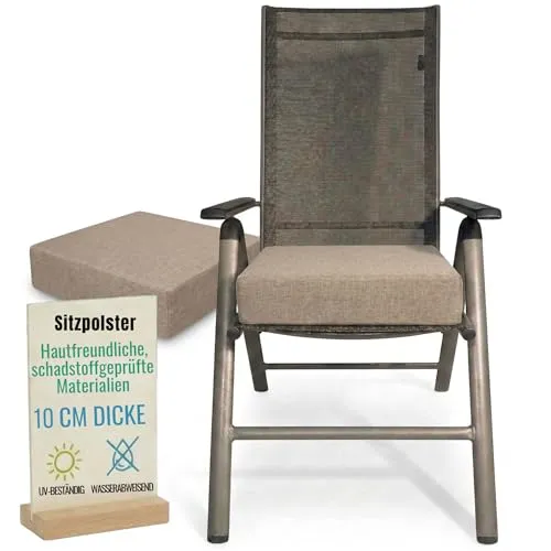 Pillows24 Ergonomisches Sitzkissen Stuhlkissen Sitzerhöhung mit Reißverschluss Stoffbezug 10 cm Dick Ergonomische 40x40x10 cm Sofa Stuhl Bodenkissen Cappuccino(2er-Pack)