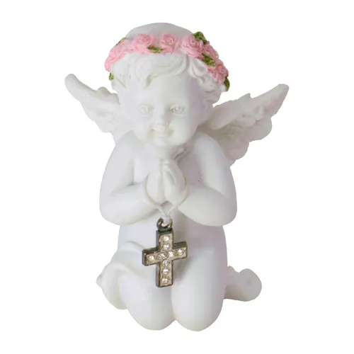 Engel Dekofigur mit Kristallkreuz