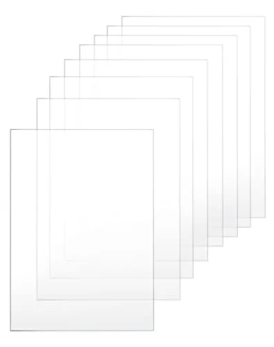 QWORK® 8 Stück A4 Acrylplatten Acrylglas, Acrylglas Platte, Plexiglasscheibe, 297mm x 210mm, Für Bilderrahmen, Ausstellungsprojekte, Malerei
