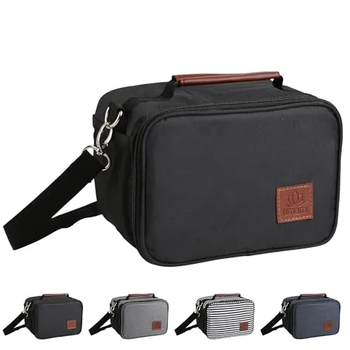 Umami Premium Kühltasche Klein, Lunchbag für Arbeit, Reisen, Büro, Picknick, Mini-Lunchbag Isoliert, Faltbare Lunchtasche, Kleine Kühltasche, Isoliertasche 4L, Schwarz