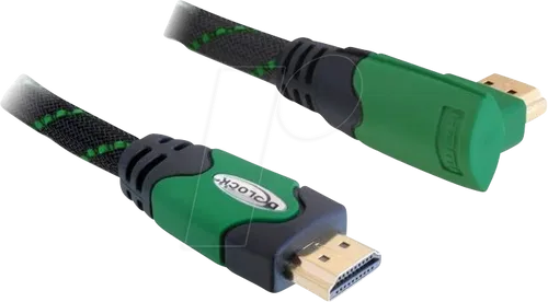 DELOCK 82952 - HDMI Kabel mit Ethernet - HDMI A Stecker / Stecker gewinkelt, 2