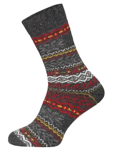 HomeOfSocks 2 Paar Winter Socken Herren – Dicke Wollsocken Blau mit Muster, Größe 43-46