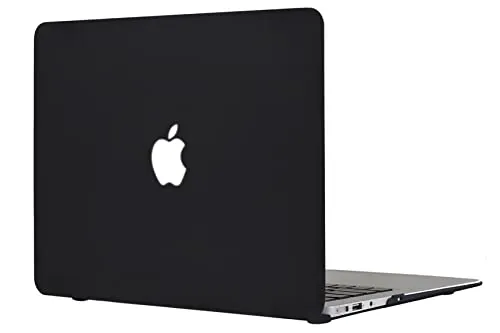 TECOOL Hülle Kompatibel mit Alten MacBook Air 13 Zoll 2010-2017 (A1466 A1369), Ultradünne Schutzhülle Hartschale Case, Schwarz