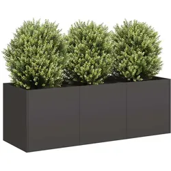 vidaXL Pflanzkübel Schwarz 120x40x40 cm - Garten-Zubehör, langlebiger Pflanzkübel aus kaltgewalztem Stahl für eine stilvolle und robuste Bepflanzung in jedem Außenbereich.