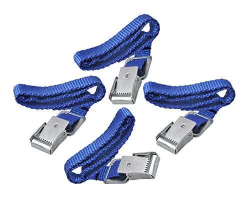 ProPlus 330285 Set Befestigungsriemchen mit Metallschnallen für Fahrradträger 4 Stück, blau