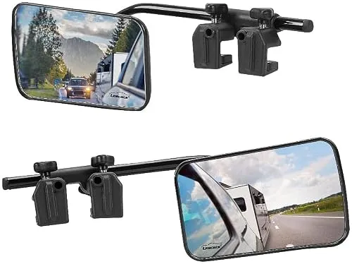 Lescars Wohnwagenspiegel: 2er-Set Universal-Wohnwagen-Zusatzspiegel für alle Fahrzeugtypen (Universal Spiegel Wohnwagen, Auto Zusatzspiegel, Caravan)