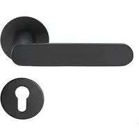 MeinTürgriff Georgetown Flachrosette schwarz matt - Hochwertige Türgriff-Rosettengarnitur aus Edelstahl mit magnetischer Unterkonstruktion für einfachen Einbau und elegantes Design. Ideal für Innentüren.