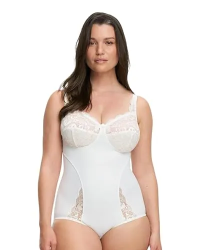 SUSA Damen Body ohne Bügel - Latina 6538 - Bequeme Shapewear Mieder für Frauen - Figurschmeichelndes Design - Ideal für Alltag & besondere Anlässe - Vanilla, 90C