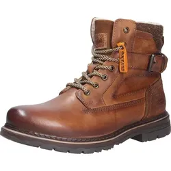 Dockers by Gerli Stiefelette Leder Schnürstiefelette braun 43 EU - Wanderschuhe in Größe 43, aus hochwertigem Leder mit wärmender Innensohle und robustem Blockabsatz – ideal für stilvolle Outdoor-Abenteuer.