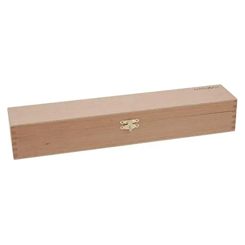 Milward Stricknadelbox – Premium-Buchenholz – sichere Aufbewahrung für Nadeln und Zubehör – 43,5 x 7 x 8 cm, beech