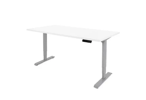 Ergotopia Schreibtisch Desktopia Lite (120 x 80 cm Tischplatte Weiß), stufenlos höhenverstellbarer Schreibtisch elektrisch mit Tischplatte