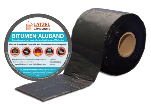 Bitumenband Aluband Reparaturband Dichtband - Breite 75 mm Schwarz